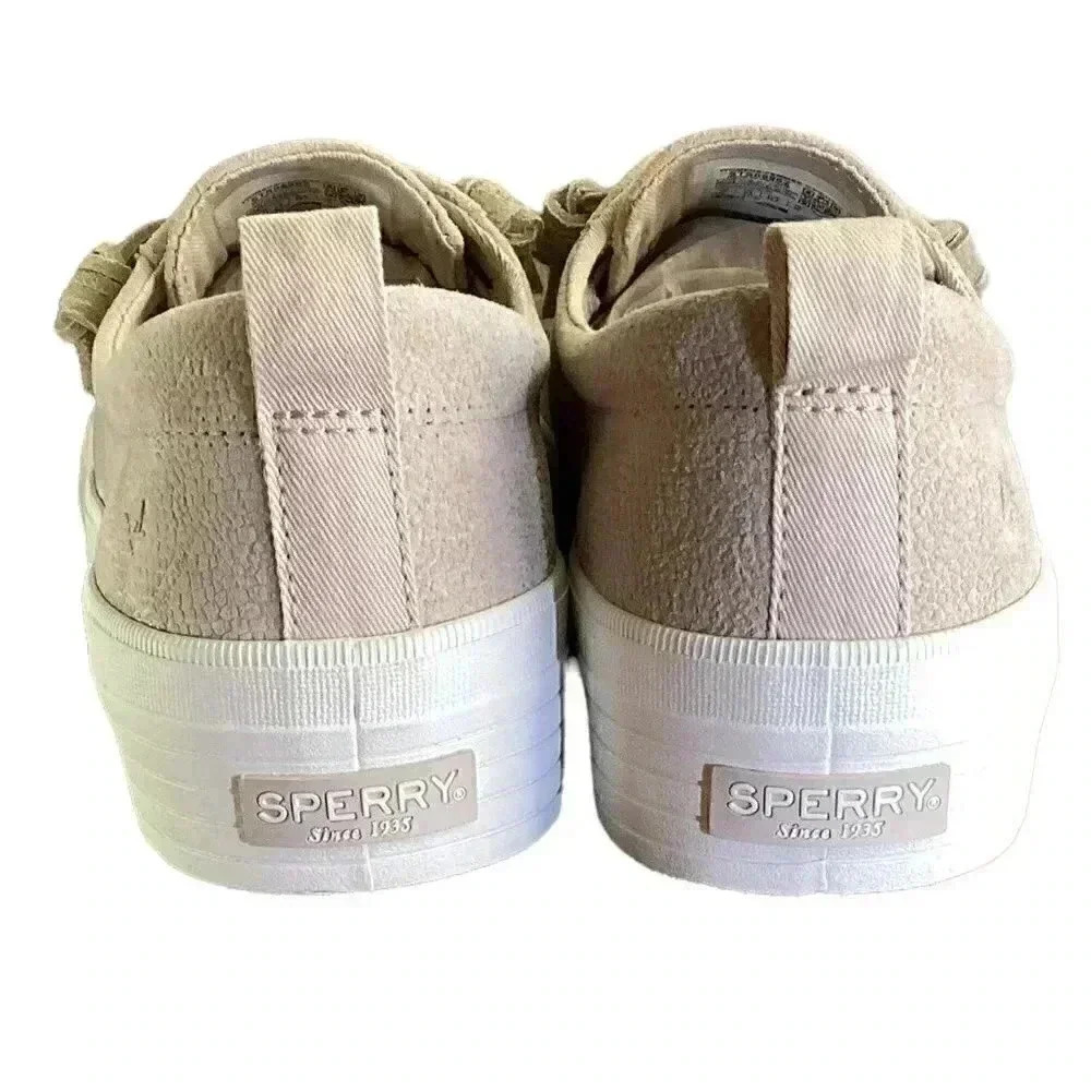 Sperry Crest Vibe Serpant Women 11M Leather Lace-Up Platform Sneakers Ivory NEW - Picture 5 of 7